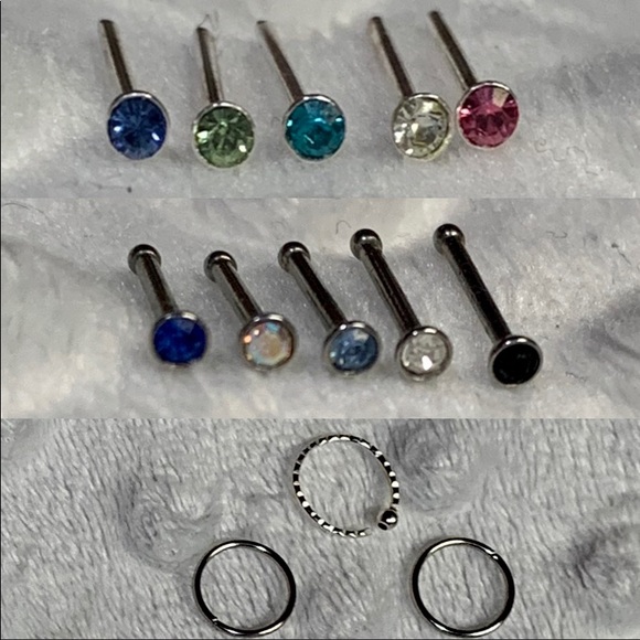 NEW! 13 Pieces - 18 & 20 Gauge Nose Ring Bundle! - Picture 1 of 7